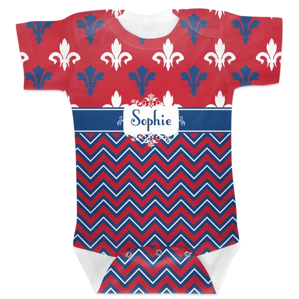Custom Patriotic Fleur de Lis Baby Bodysuit 6-12 (Personalized)
