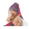 Patriotic Fleur de Lis Baby Hooded Towel on Child