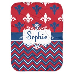 Patriotic Fleur de Lis Baby Swaddling Blanket (Personalized)