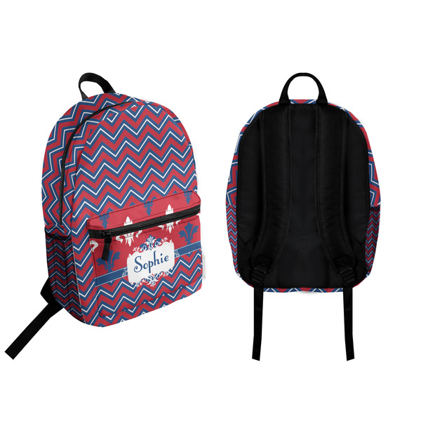 Patriotic Fleur de Lis Backpack front and back - Apvl
