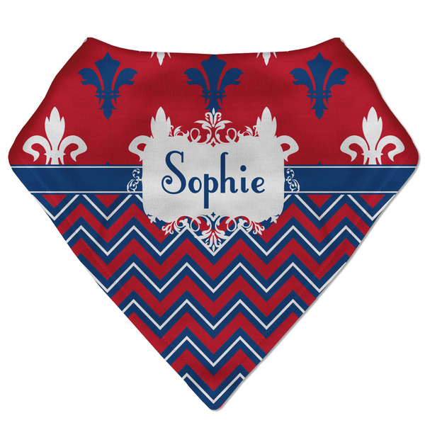 Custom Patriotic Fleur de Lis Bandana Bib (Personalized)