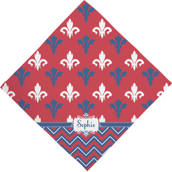 Patriotic Fleur de Lis Dog Bandana Scarf w/ Name or Text