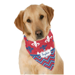Patriotic Fleur de Lis Dog Bandana Scarf w/ Name or Text