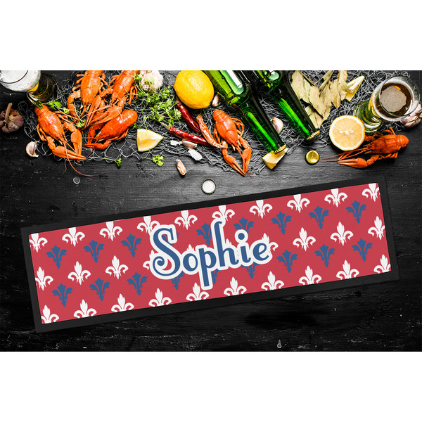 Patriotic Fleur de Lis Bar Mat - Large - LIFESTYLE
