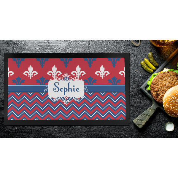 Patriotic Fleur de Lis Bar Mat - Small - LIFESTYLE