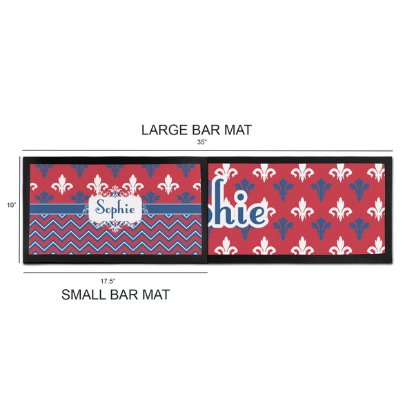 Patriotic Fleur de Lis Bar Mats - Sizing Chart