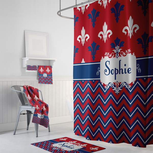 Patriotic Fleur de Lis Bath Towel Sets - 3-piece - In Context