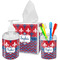 Patriotic Fleur de Lis Acrylic Bathroom Accessories Set w/ Name or Text