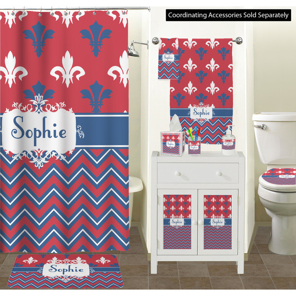 Patriotic Fleur de Lis Bathroom Scene