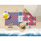 Patriotic Fleur de Lis Beach Towel Lifestyle