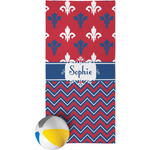 Patriotic Fleur de Lis Beach Towel (Personalized)
