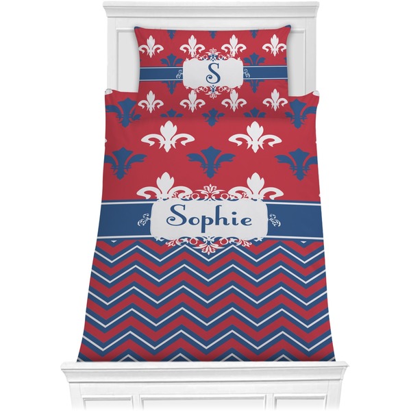 Custom Patriotic Fleur de Lis Comforter Set - Twin (Personalized)