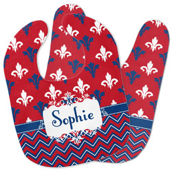 Patriotic Fleur de Lis Baby Bib w/ Name or Text