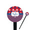 Patriotic Fleur de Lis 7" Round Plastic Stir Sticks - Black - Single Sided (Personalized)