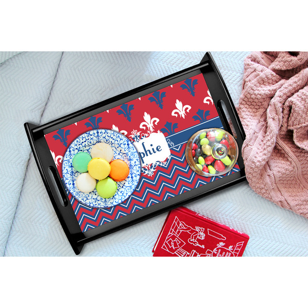 Patriotic Fleur de Lis Black Tray - Lifestyle (UPDATED)