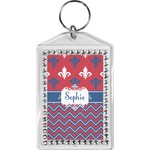 Patriotic Fleur de Lis Bling Keychain (Personalized)