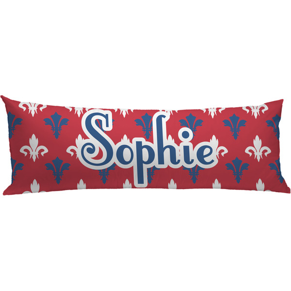 Custom Patriotic Fleur de Lis Body Pillow Case (Personalized)