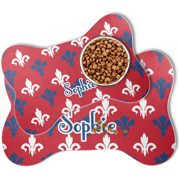 Patriotic Fleur de Lis Bone Shaped Dog Mats - MAIN
