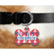 Patriotic Fleur de Lis Bone Shaped Dog Tag on Collar & Dog
