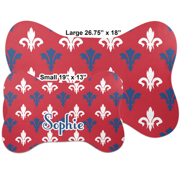 Patriotic Fleur de Lis Bone Shaped Mat Comparison