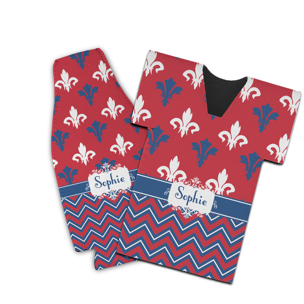 Custom Patriotic Fleur de Lis Bottle Cooler (Personalized)