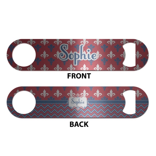 Patriotic Fleur de Lis Bottle Opener - Front & Back
