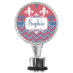 Patriotic Fleur de Lis Wine Bottle Stopper (Personalized)