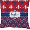 Patriotic Fleur de Lis Faux-Linen Throw Pillow 18" (Personalized)