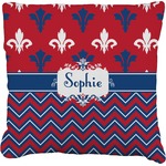 Patriotic Fleur de Lis Faux-Linen Throw Pillow 20" (Personalized)