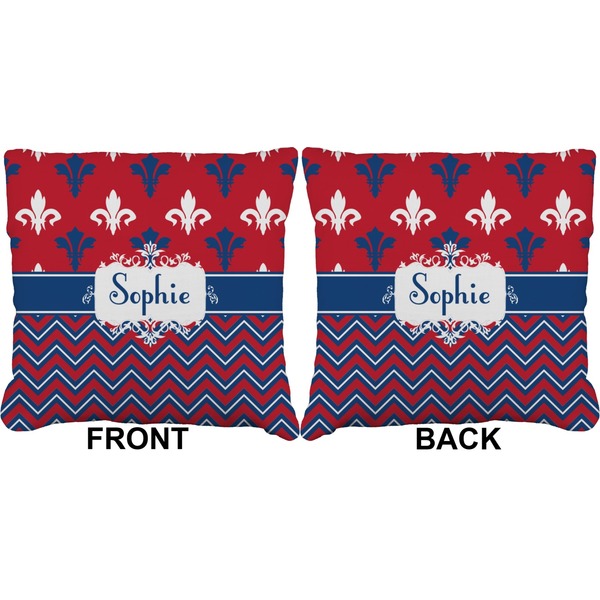 Patriotic Fleur de Lis Burlap Pillow Approval