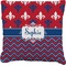 Patriotic Fleur de Lis Faux-Linen Throw Pillow (Personalized)