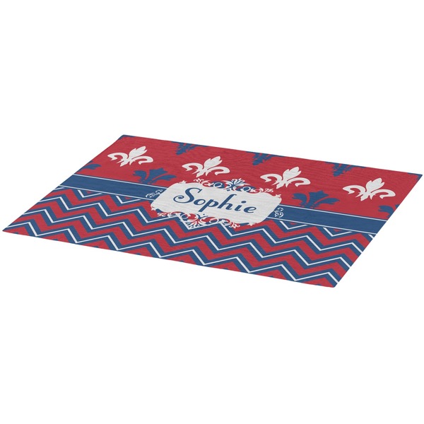 Patriotic Fleur de Lis Burlap Placemat (Angle View)