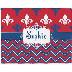 Patriotic Fleur de Lis Woven Fabric Placemat - Twill w/ Name or Text