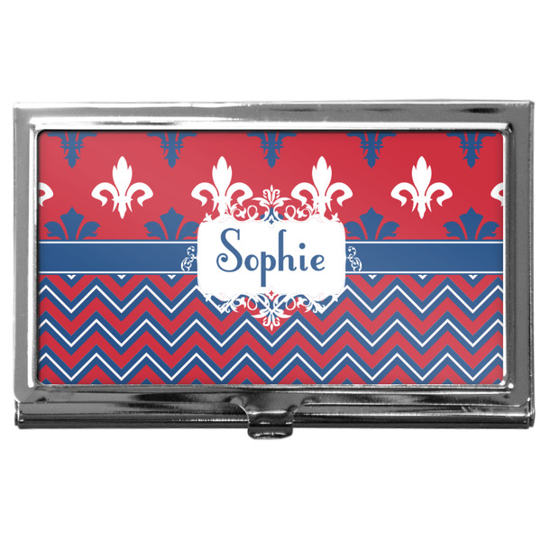 Custom Patriotic Fleur de Lis Business Card Case