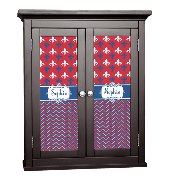 Custom Patriotic Fleur de Lis Cabinet Decal - Small (Personalized)