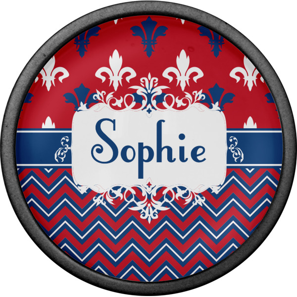 Patriotic Fleur de Lis Cabinet Knob - Black - Front