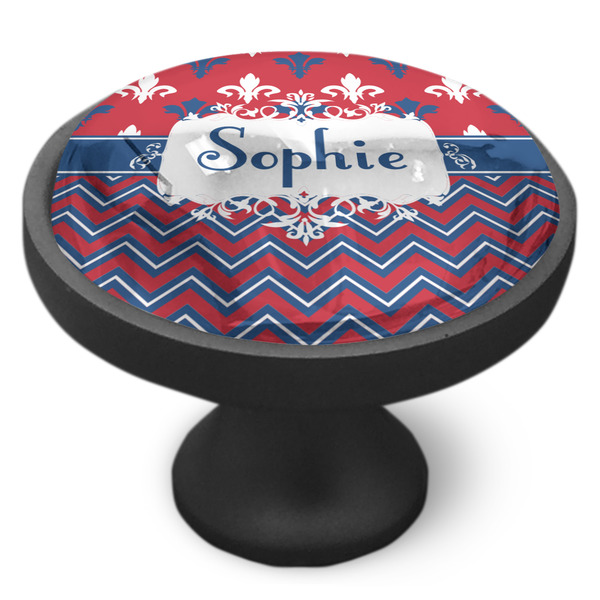 Patriotic Fleur de Lis Cabinet Knob - Black - Side