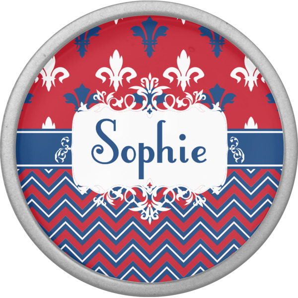 Patriotic Fleur de Lis Cabinet Knob - Nickel - Front