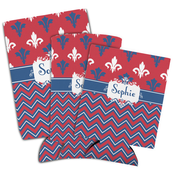 Patriotic Fleur de Lis Can Coolers - PARENT/MAIN