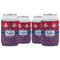 Patriotic Fleur de Lis Can Cooler (12 oz) - Set of 4 w/ Name or Text