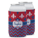 Patriotic Fleur de Lis Can Cooler (12 oz) w/ Name or Text