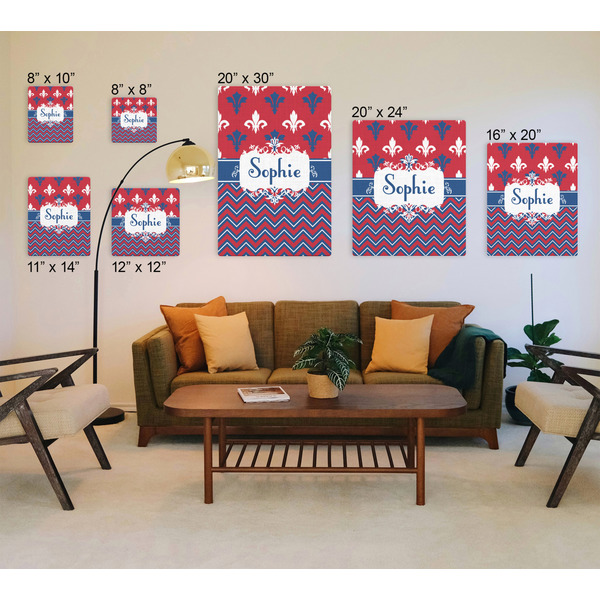 Patriotic Fleur de Lis Canvas Prints - Multiple Sizes