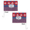 Patriotic Fleur de Lis Car Flag - 11" x 8" - Front & Back View