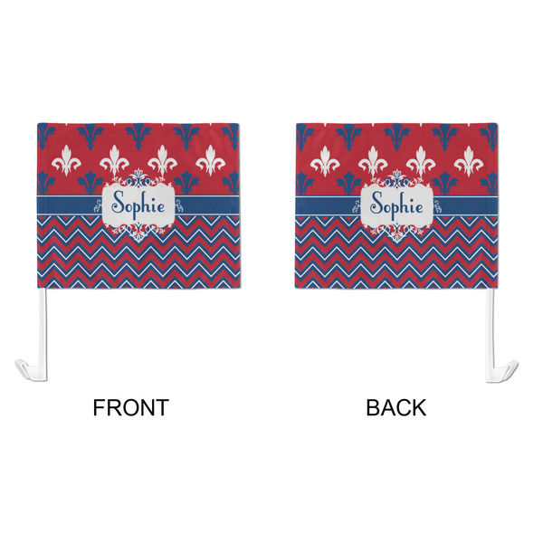 Patriotic Fleur de Lis Car Flag - Large - APPROVAL