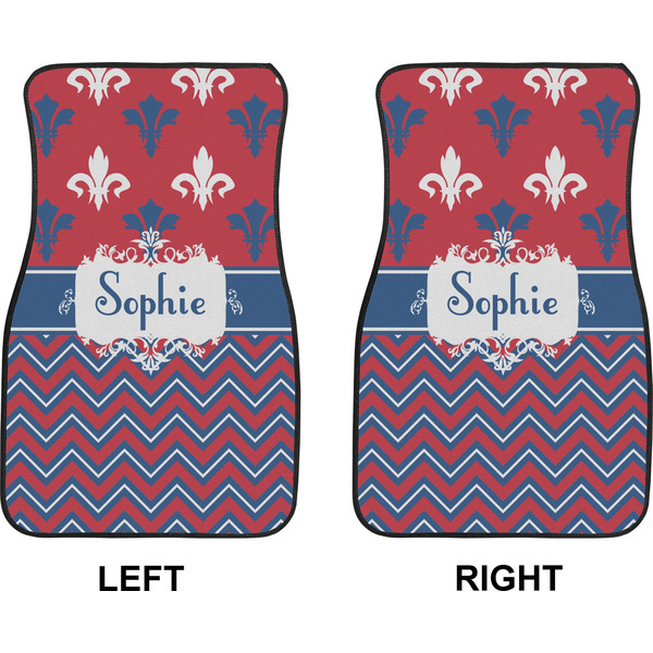 Patriotic Fleur de Lis Car Mat Front - Approval
