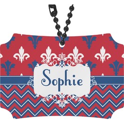 Patriotic Fleur de Lis Rear View Mirror Ornament (Personalized)