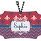 Patriotic Fleur de Lis Rear View Mirror Ornament (Personalized)