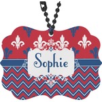 Patriotic Fleur de Lis Rear View Mirror Decor (Personalized)