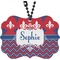 Patriotic Fleur de Lis Rear View Mirror Charm (Personalized)