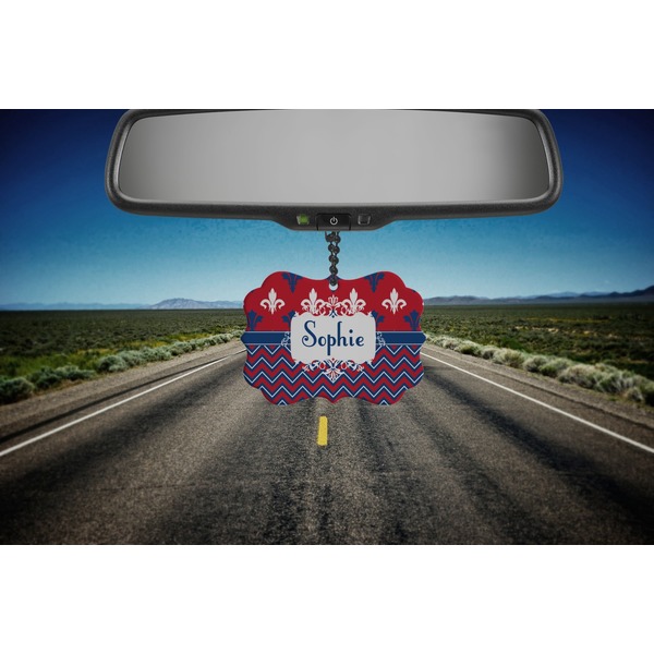 Patriotic Fleur de Lis Car Ornament (Road)